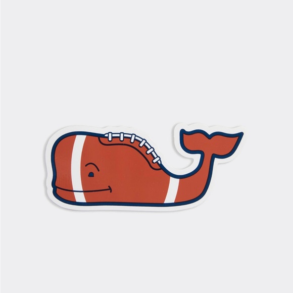 Vineyard Vines Football Whale Sticker - Picture 1 of 2